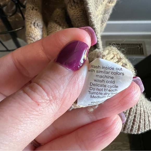 World Market Tan Cream Textured Cardigan Sweater - Picture 8 of 10